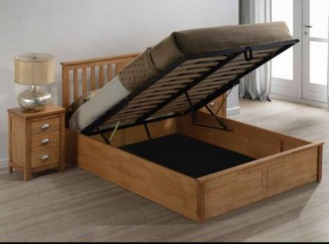 Harmony Kensington Natural Oak Finish Wooden Ottoman Bed Frame