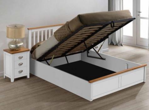 Harmony Kensington White Wooden Ottoman Bed Frame