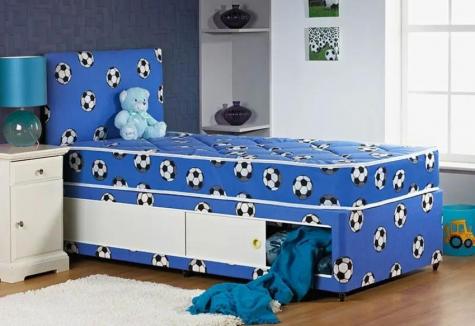 DreamMode The Football Divan Bed with Sliding Storage and Headboard