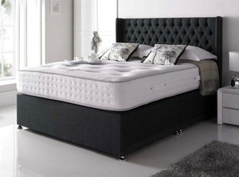 Chesterfield Divan Bed Includes Divan Base Memory Sprung Mattress and Matching Floorstanding Headboard