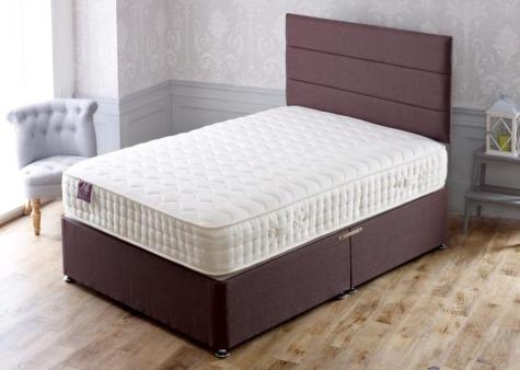 Apollo 1500 Pocket Sprung Dual Memory Foam Divan Bed Set Includes Mattress Base Headboard