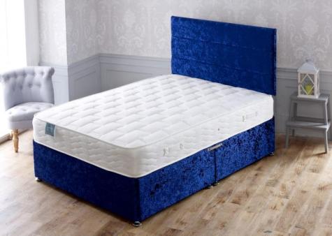 Apollo Beds Nemesis Firm Orthopaedic Divan Set Complete Bed with Coil Sprung Mattress Base Headboard