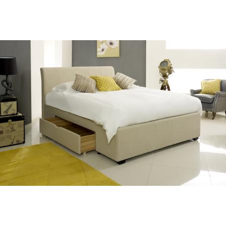 Artisan Stone Fabric Upholstered Drawer Storage Bed