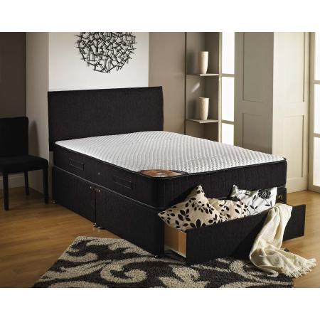 Dreamvendor Brighton Orthopaedic Spring Memory Foam Divan Bed Free Matching Headboard