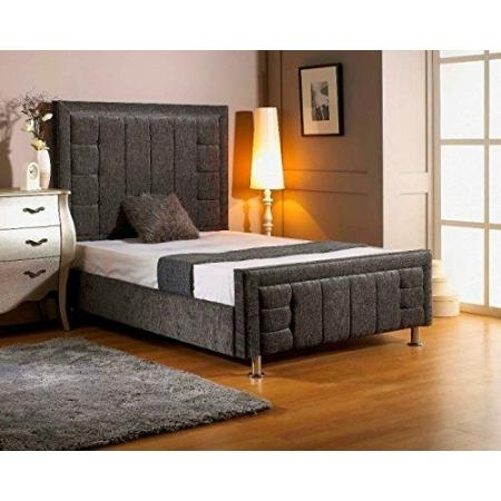 Laura High Headboard Chenille Fabric Upholstered Bed