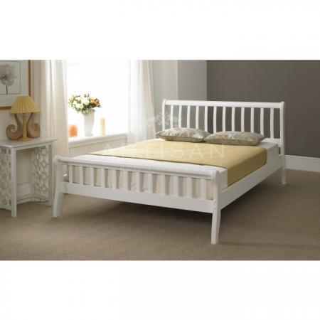 Artisan Milan White Finish Wooden Bed