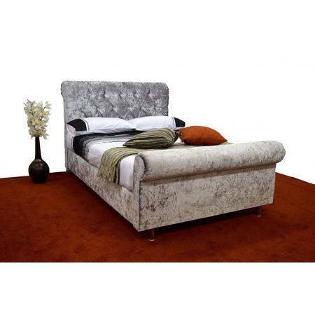 Romney Crushed Velvet Diamante Bed Frame in All Sizes and Colours